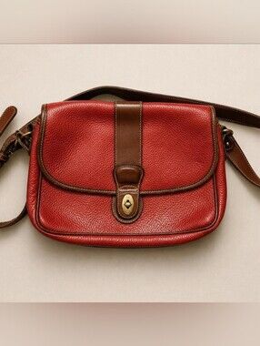 Vintage Coach Sheridan Glenwood Red Pebbled Leather Crossbody Bag
